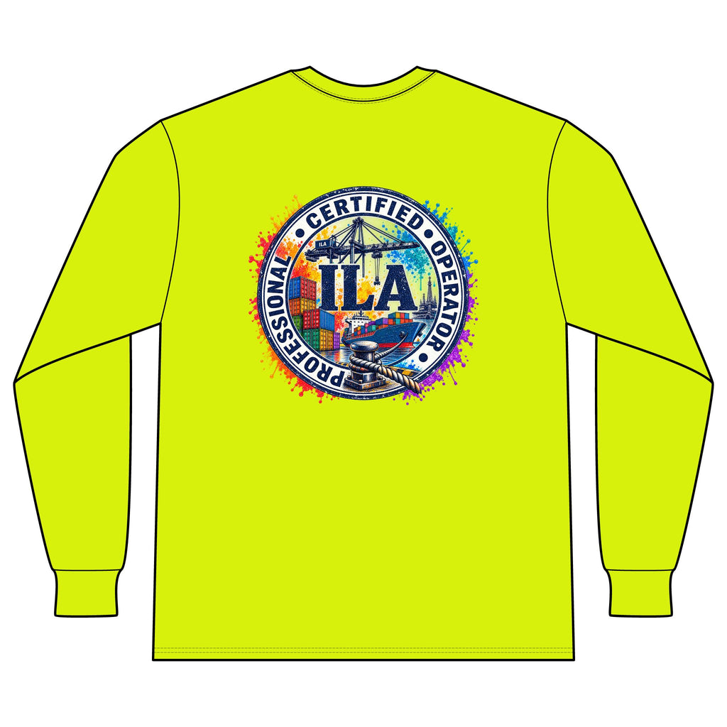 Certified Professional Operator Safety Orange Long Sleeve Tee — 'Block Safety' Chest Logo