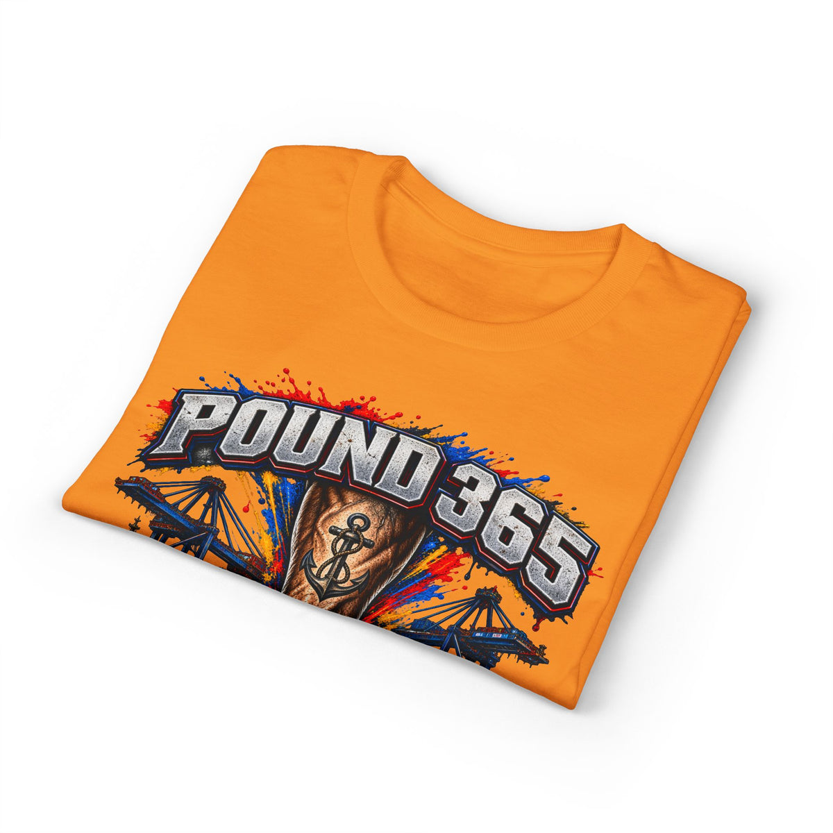 T-Shirt — "Pound 365" Boxing Fist Design (Anchor Tattoo, Urban Gym Vibe)