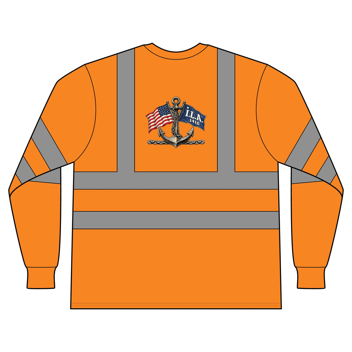 I Love America ANSI 107 Class 3 Long Sleeve Snag-Resistant Reflective T-Shirt