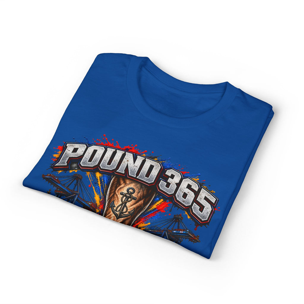 T-Shirt — "Pound 365" Boxing Fist Design (Anchor Tattoo, Urban Gym Vibe)