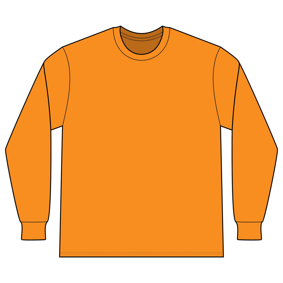 Certified Professional Operator Safety Orange Long Sleeve Tee — 'Block Safety' Chest Logo