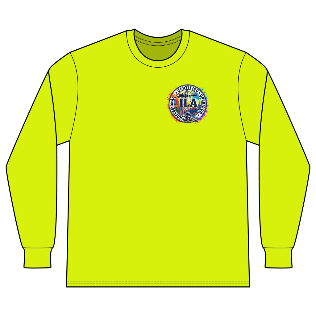 Certified Professional Operator Safety Orange Long Sleeve Tee — 'Block Safety' Chest Logo
